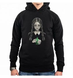 FELPA CON CAPPUCCIO UOMO DEATH BORES ME FAMIGLIA ADDAMS FAMI