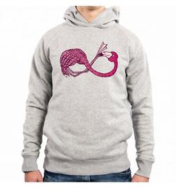 FELPA CON CAPPUCCIO UOMO INFINITY FLAMINGO ANIMAL PINK FENIC