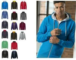 Felpa Con Cappuccio Uomo Zip Intera e Tasche Felpata in Coto