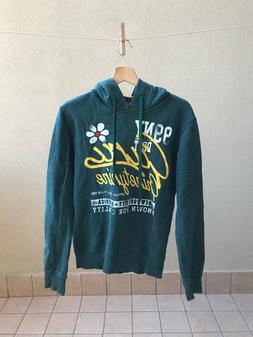 Guru - Felpa con Cappuccio Verde con scritta - Taglia M