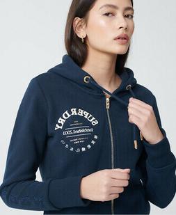 Superdry Felpa con cappuccio, zip e applicazione Serif