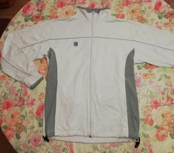 Felpa Asics con cerniera 100% cotone - avorio e grigio - tag
