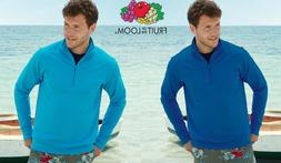 FELPA con mezza Zip GIACCA LEGGERA FRUIT OF THE LOOM UOMO Co