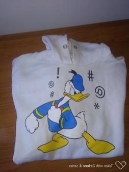 Felpa DISNEY con PAPERINO bianca con cappuccio tg L