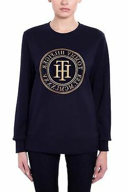 TOMMY HILFIGER - Felpa con stemma logo ricamato