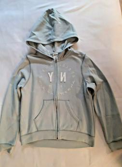 Felpa con zip cappuccio azzurro Abercrombie bimba ragazza 16