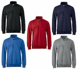 felpa clique con zip corta e taschino maglione unisex cotone