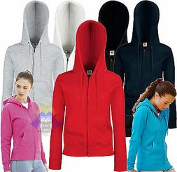 FELPA con ZIP Cappuccio DONNA Felpata FRUIT OF THE LOOM Giac