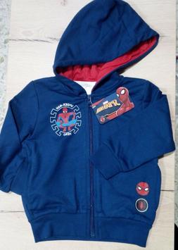 Felpa con zip e cappuccio spider man - 3 anni blu - in coton