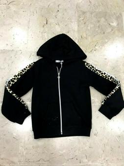 FELPA CON ZIP NERA E MACULATA BAMBINA Y-CLU' 2 ANNI