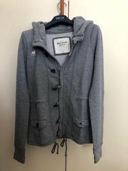 Felpa con zip originale ABERCROMBIE & FITCH, grigia, come nu