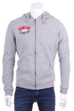 TOMMY HILFIGER Felpa con Zip Uomo Cappuccio Grigio Man