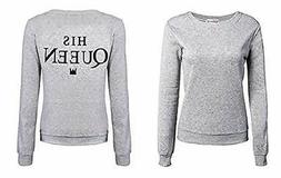 Felpa coppia fidanzati - The King - His Queen - Unisex - Gri