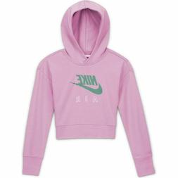 Felpa corta Bambina cotone garzato cappuccio Nike Air Crop C