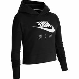 Felpa corta Bambina cotone garzato cappuccio Nike Air Crop C