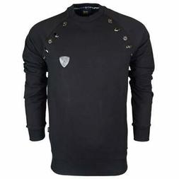 Felpa Cotton Jersey Metal Logo Black Sweatshirt