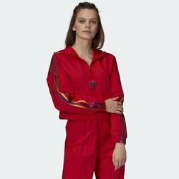 Felpa Adidas Cropped Mezza Zip Cappuccio Donna
