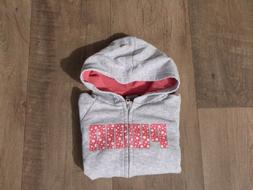 Puma felpa da bambina con cappuccio grigia rosa scritta gran