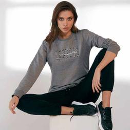 FELPA TWO PLAY da donna a maniche lunghe in cotone GRIGIO O 