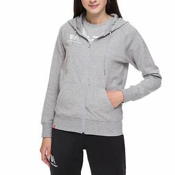 New Balance Felpa da Donna con Cappuccio Essentials FZ Grigi