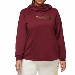 Nike Felpa da Donna con Cappuccio Icon Clash Bordeaux Taglia