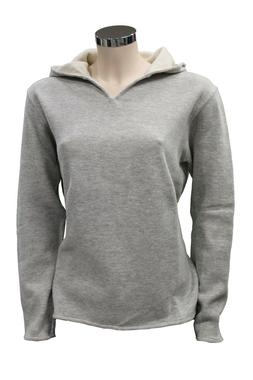 Felpa da donna grigia Belfe manica lunga con cappuccio coton