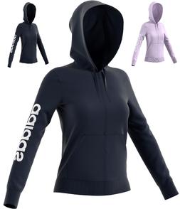 Felpa da donna ragazza Adidas con cappuccio zip sportiva cot