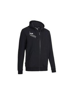 Felpa da Uomo Puma Big Logo Cappuccio Full Zip Cotone Nera 5