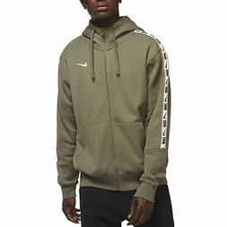 Nike Felpa da Uomo con Cappuccio e Zip Repeat Verde Taglia X