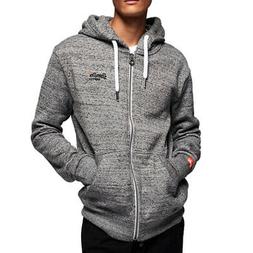 Superdry Felpa da Uomo con Cappuccio E Zip Orange Label Grig