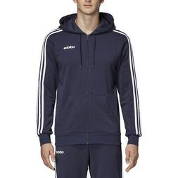 Adidas Felpa da Uomo Full Zip Essentials 3-Stripes Blu Codic