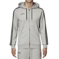 Adidas Felpa da Uomo Full Zip Essentials 3-Stripes Grigia Co