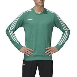 Adidas Felpa da Uomo Girocollo Essentials 3-Stripes Verde Co