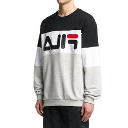 Fila Felpa da Uomo Girocollo Straight Blocked Crew Nera Tagl