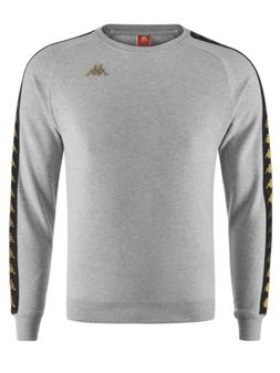 Felpa KAPPA da uomo grigio nero con bande e logo