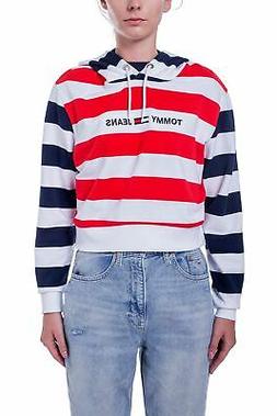 TOMMY JEANS - Felpa donna a righe con cappuccio