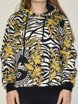 Felpa donna con cappuccio motivo jacquard Boy London cotone 
