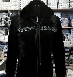 Felpa donna Angel Devil con zip, logo in lurex con tasche e 