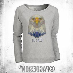 FELPA DONNA GRAPHIC ANIMAL POLYGONAL STREETWEAR EAGLE AQUILA