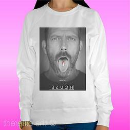 FELPA DONNA LEGGERA SWEATER BIANCO " DR. HOUSE TELEFILM FACC