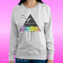 FELPA DONNA LEGGERA SWEATER GRIGIO CHIARO " TRIANGOLO MOON L