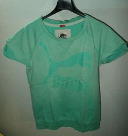 PUMA Felpa Donna Manica Corta TG M Colore Verde Acqua