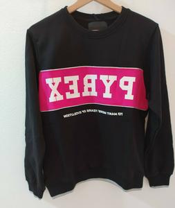 PYREX FELPA DONNA NERA FUCSIA LOGO DETTAGLI ARGENTO - PY4132