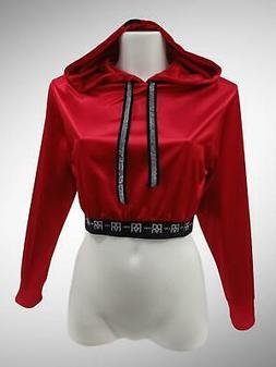 Felpa donna REVER PARIS RF34219D rossa corta con cappuccio