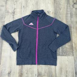 Kappa felpa donna zip intera grigia e rosa 60% cotone Taglia