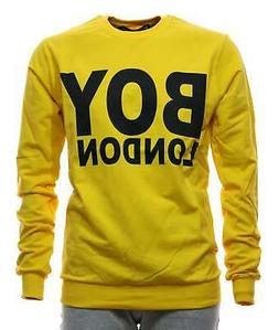 Felpa Boy London:&nbsp;Felpa senza cappuccio gialla in cotone BL