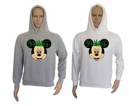 FELPA FELPATA UOMO TOPOLINO DOPE WEED MODA CON CAPPUCCIO STA