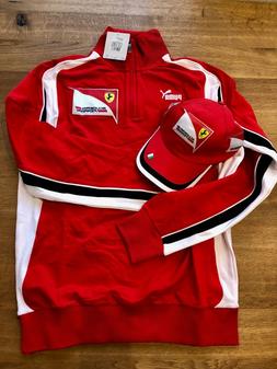 Felpa FERRARI originale con Cappellino coordinato, taglia M,