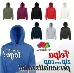 Felpa Fruit con zip lunga e cappuccio con stampa personalizz
