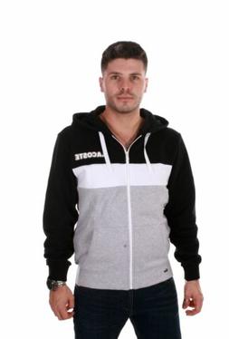 LACOSTE Felpa full zip cappuccio Uomo SH1506 Nero grigio